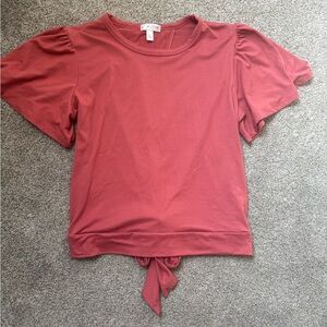 J for Justify Pink short Sleeve Tie back T-Shirt Large Like new